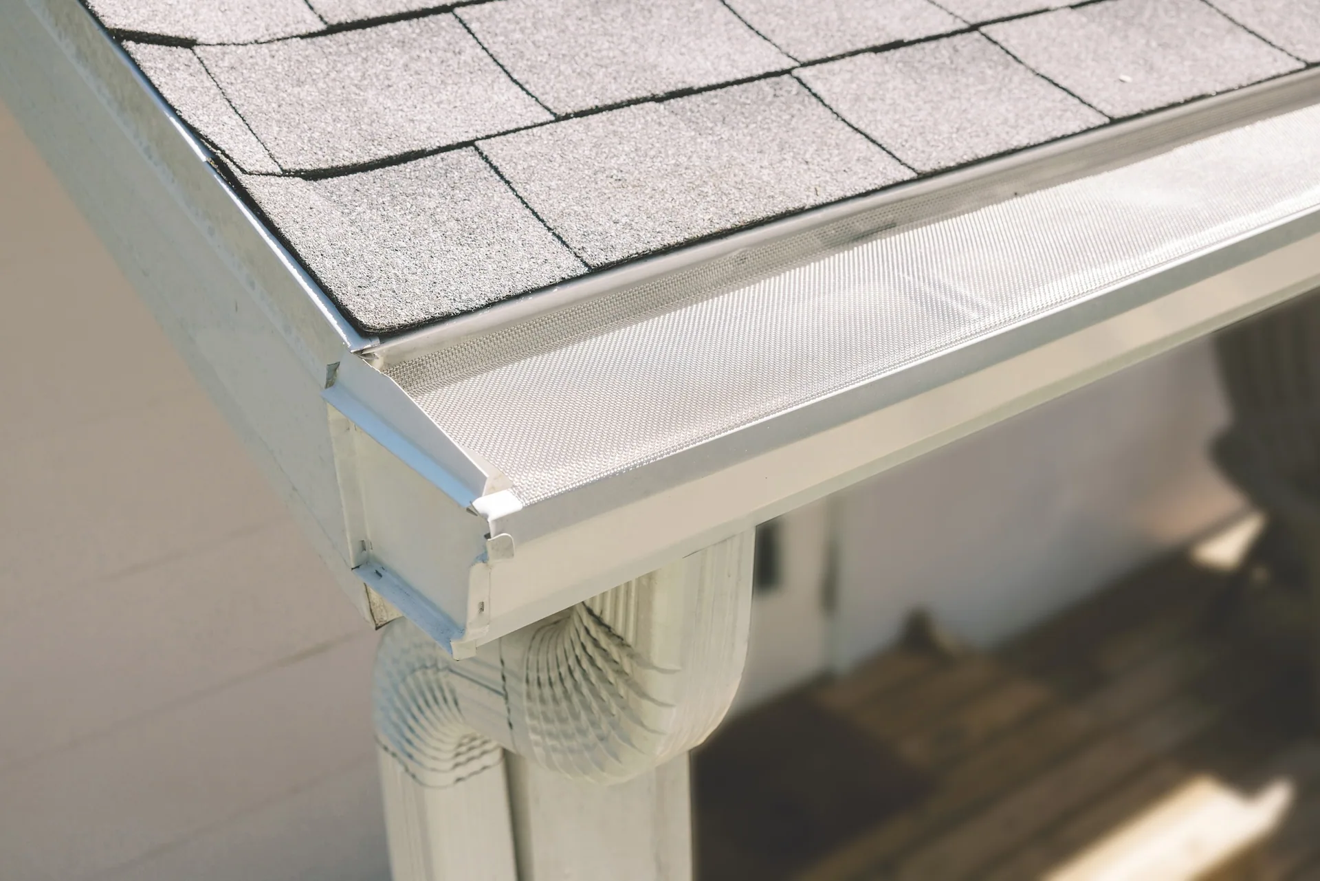 Gutter guard corner closeup, Sanford FL
